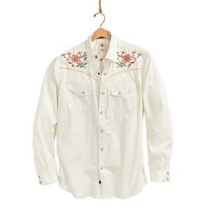 The Territory Ahead The Last Cowboy Button Down Shirt Embroidered Western Cream